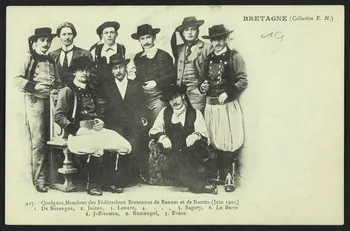 E. H. carte postale 1901, MEMBRES DES FEDERATIONS BRETONNES DE RENNES . 1901 4P825  Photo