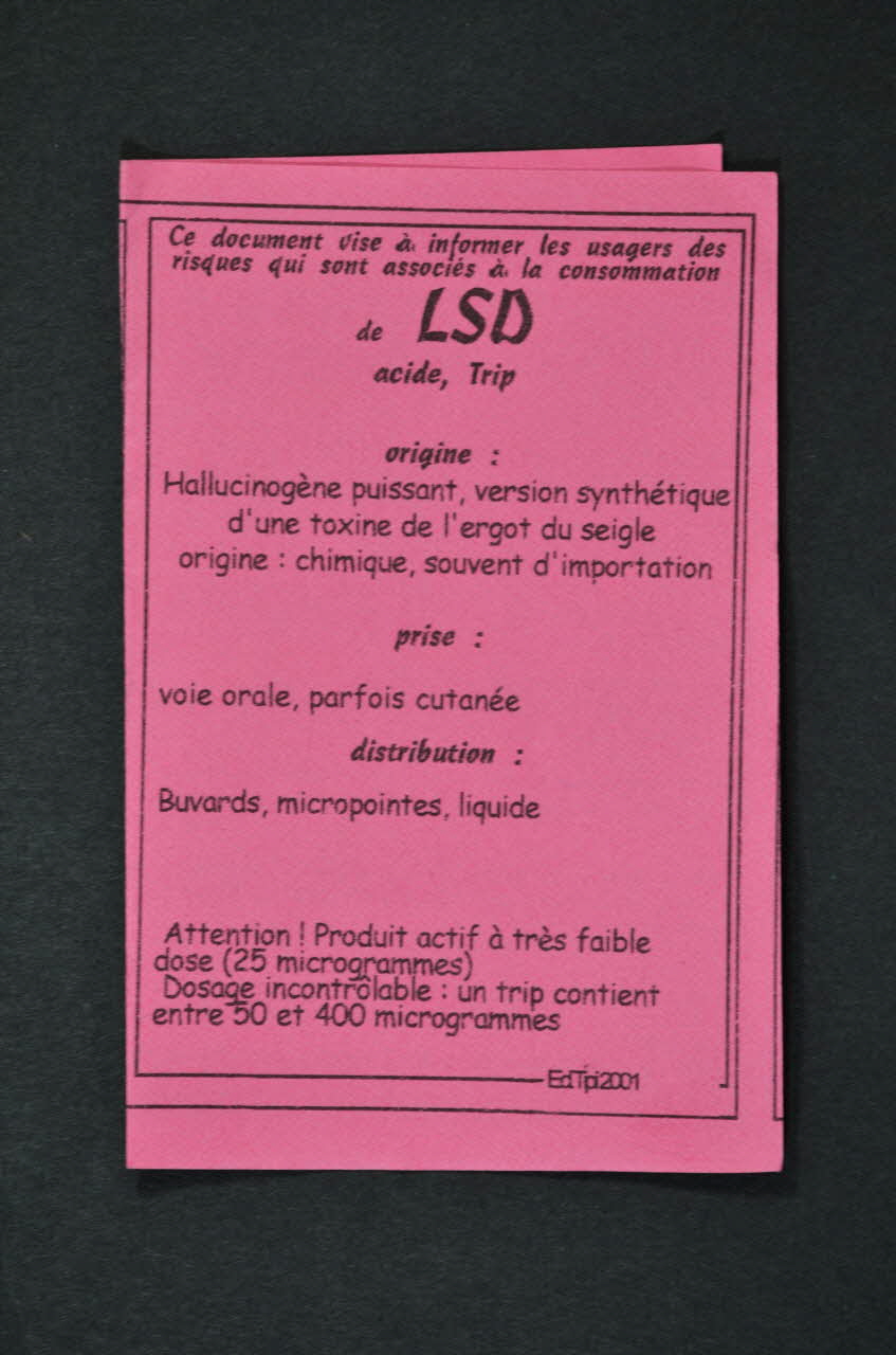 Association "Le Tipi" flyer LSD Provence-Alpes-Côte d'Azur, France 2001 2002.121.11.11 Photo Mucem