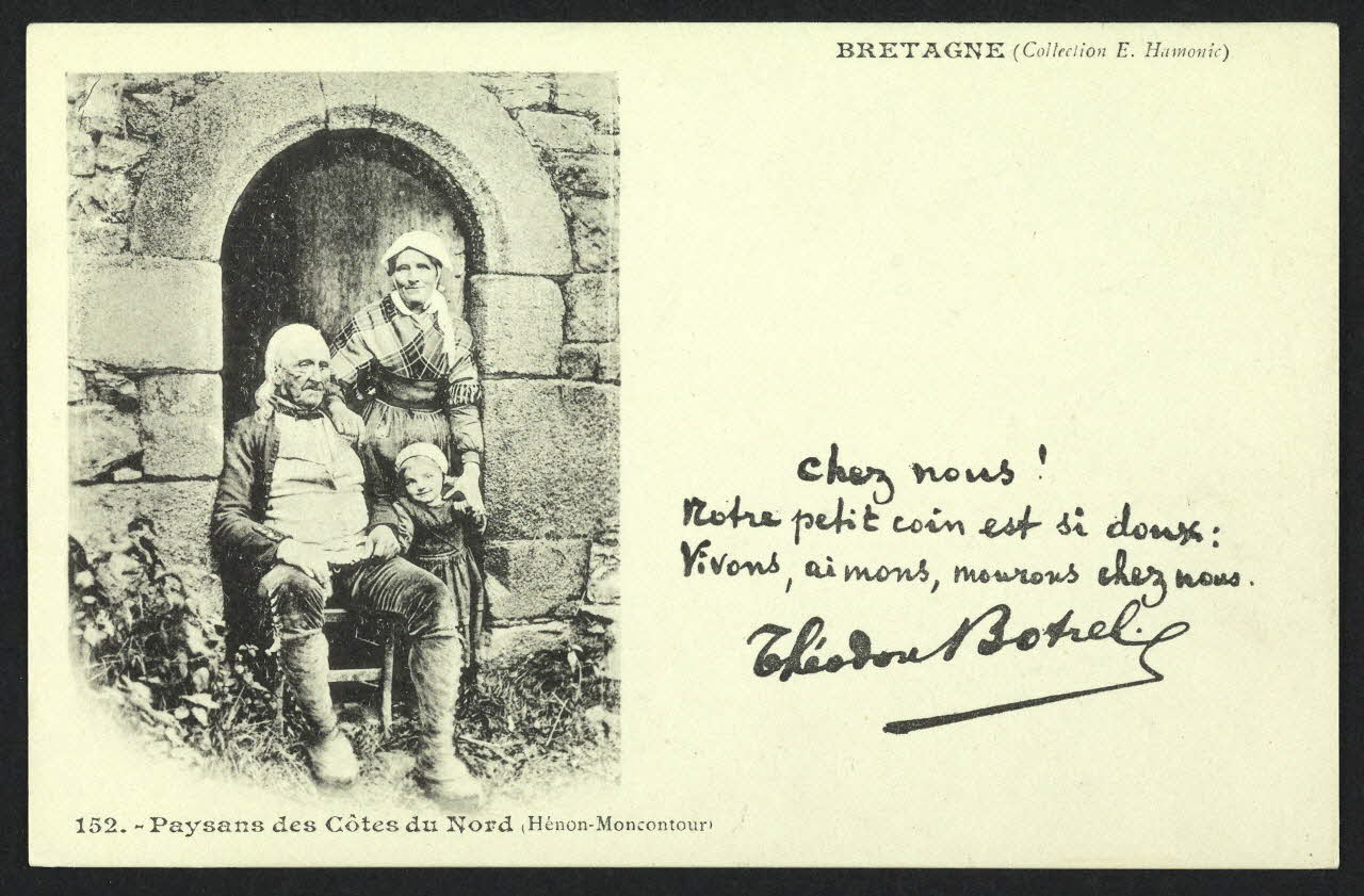 carte postale BRETAGNE, PAYSANS DES COTES-DU-NORD, RECTO EN BRETON 4P1213 Photo
