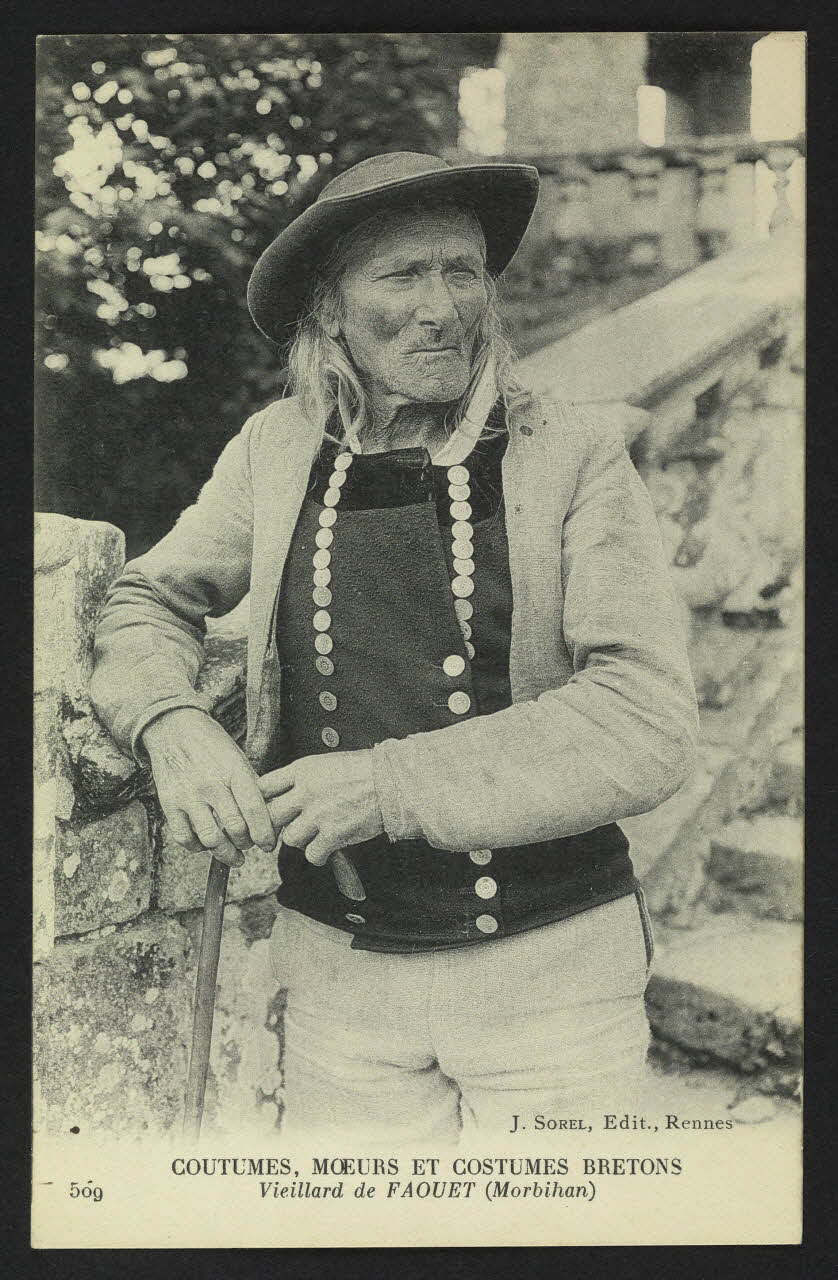 carte postale COUTUMES, MOEURS ET COSTUMES BRETON, VIEILLARD DU FA 4P1229 Photo