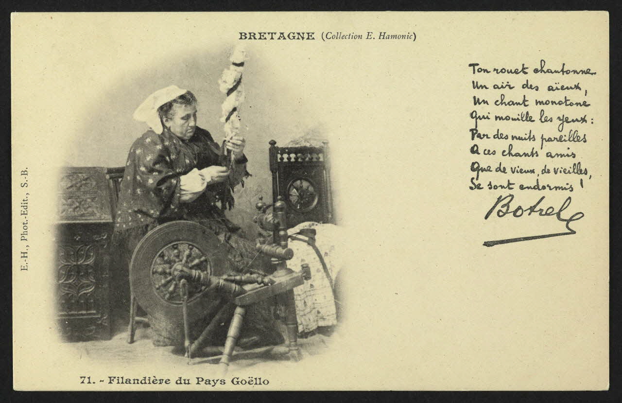 carte postale FILANDIERE DU PAYS GOELLO-RECTO EN BRETON 4P1285 Photo