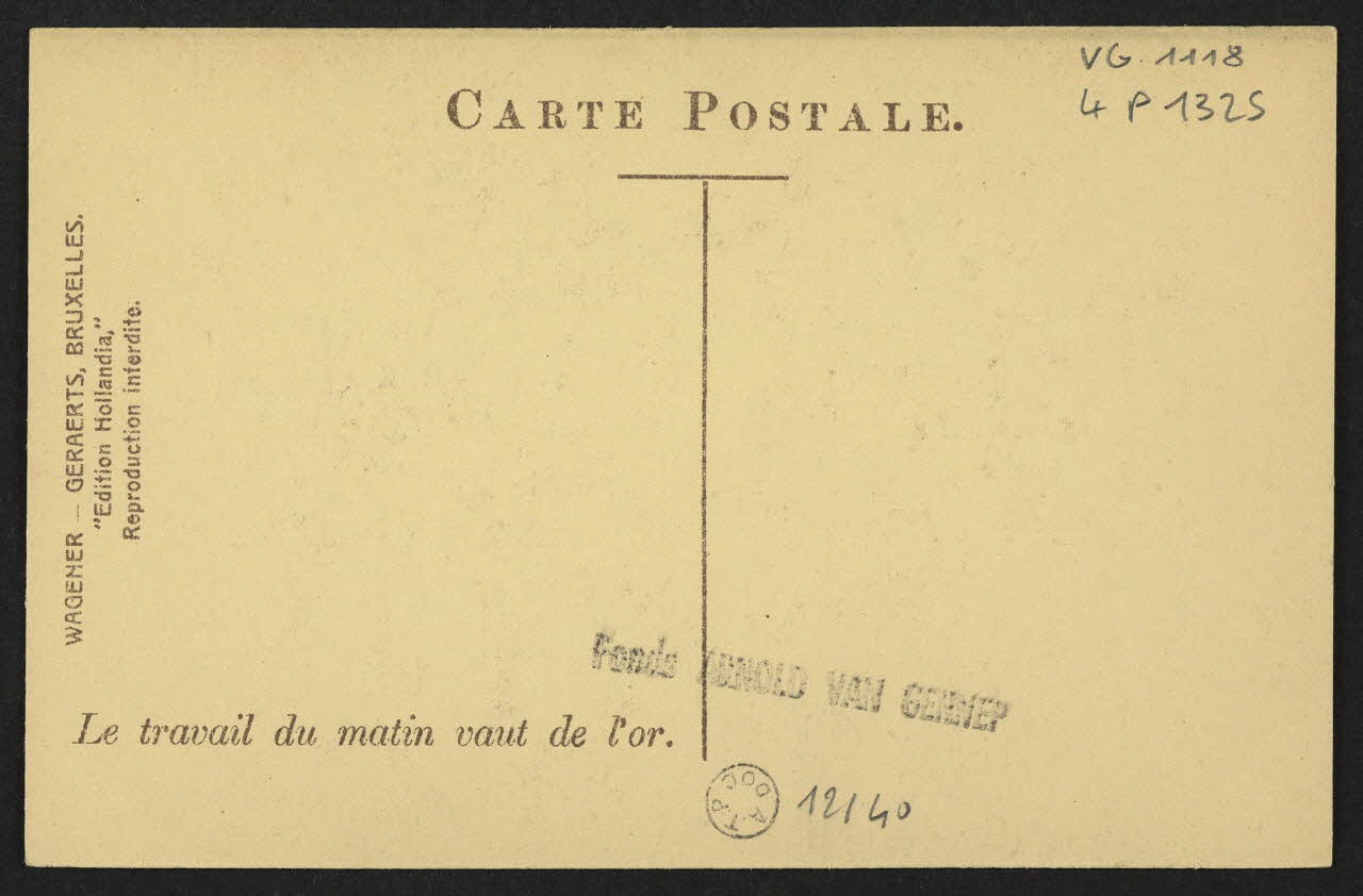 carte postale LE TRAVAIL DU MATIN VAUT DE L'OR 4P1325 Photo