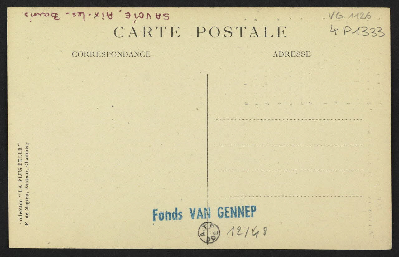 carte postale COSTUMES DE SAVOIE-ENVIRONS DE CHAMBERY ET AIX-LES 4P1333 Photo
