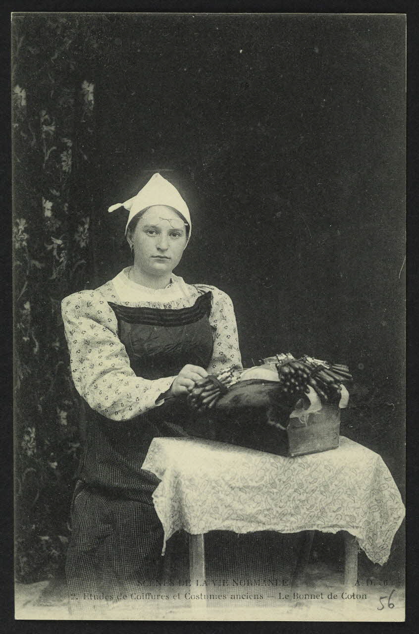 carte postale SCENES DE LA VIE NORMANDE-LE BONNET DE COTON 4P1355 Photo