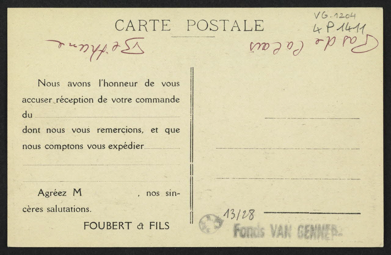 carte postale FAIENCERIE D'ART FOUBERT, ACCUSE DE RECEPTION 4P1411 Photo