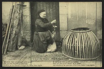 carte postale EN PERIGORD, UNE GAVEUSE D'OIE, POESIE 4P1421 Photo