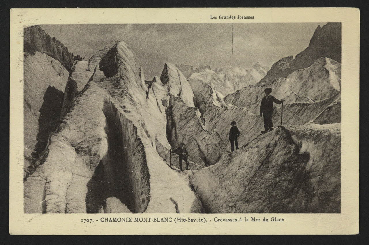 carte postale CHAMONIX-MONT-BLANC, CREVASSES A LA MER DE GLACE 4P1441 Photo