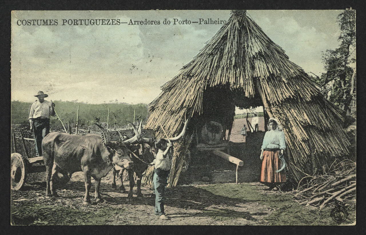 carte postale COSTUMES PORTUGUEZES, ARREDORES DO PORTO, PALHEIRO 4P1482 Photo