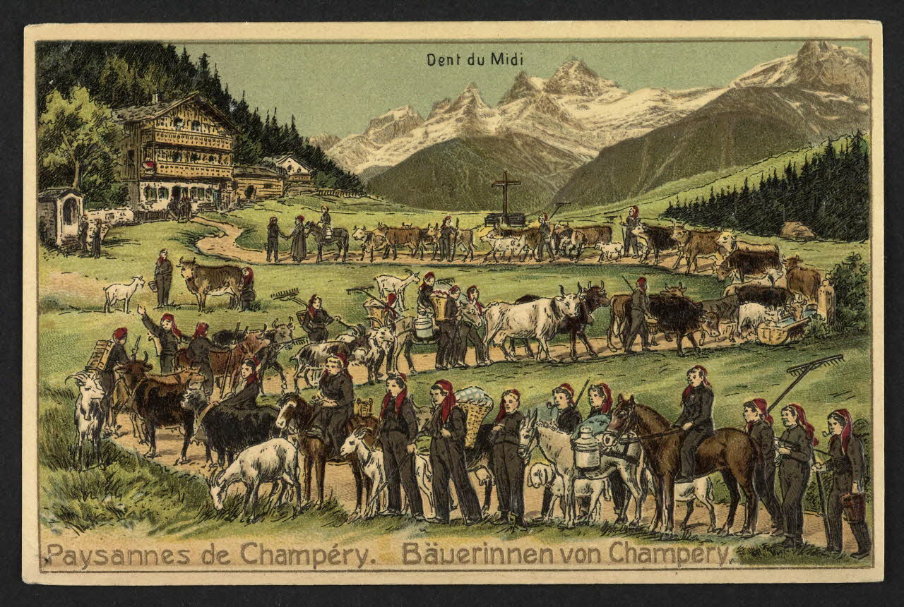carte postale PAYSANNES DE CHAMPERY, BAUERINNEN VON CHAMPERY 4P1509 Photo