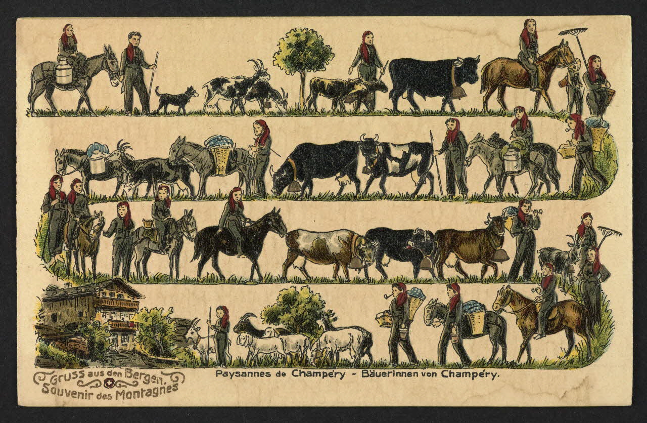 carte postale PAYSANNES DE CHAMPERY, BAUERINNEN VON CHAMPERY 4P1510 Photo