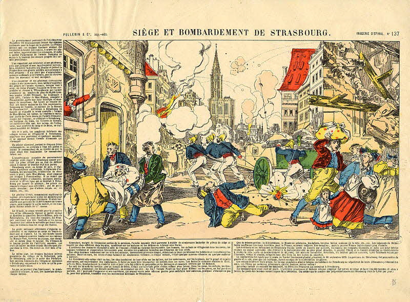 Pellerin estampe SIEGE ET BOMBARDEMENT DE STRASBOURG. Lorraine, France 1890 1950.39.934 Photo