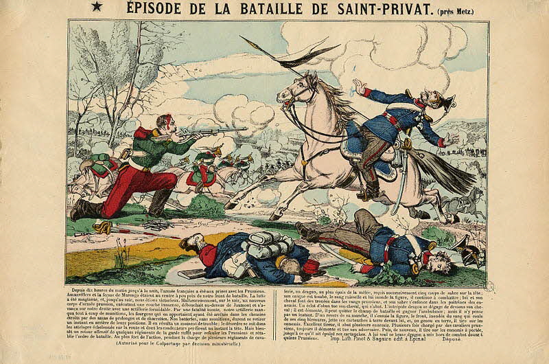 Pinot et Sagaire estampe EPISODE DE LA BATAILLE DE SAINT-PRIVAT. (près Metz.) Lorraine, France 1870 1953.86.1115 Photo