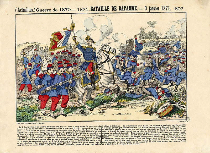 Pellerin estampe (Actualités.) Guerre de 1870 - 1871. BATAILLE DE BAPAUME. - 3 janvier 1871. Lorraine, France 1871 1953.86.1144 Photo