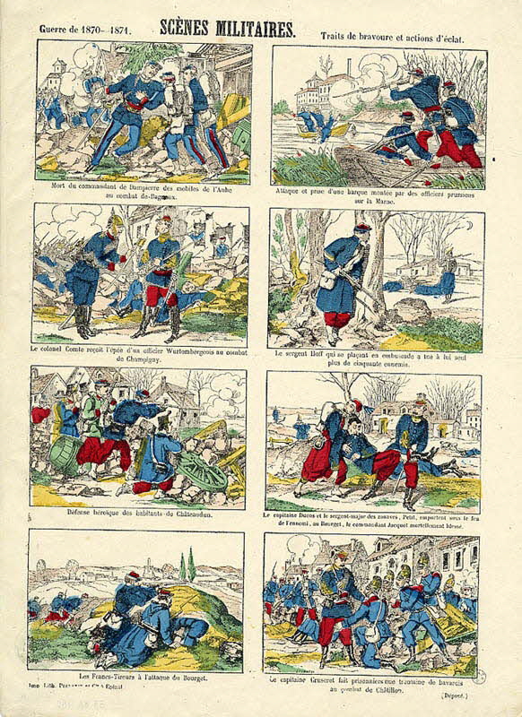 Pellerin à compartiments (2x4) Guerre de 1870-1871. SCENES MILITAIRES. Traits de bravoure et actions d'éclat. Lorraine, France 1871 1953.86.1180 Photo