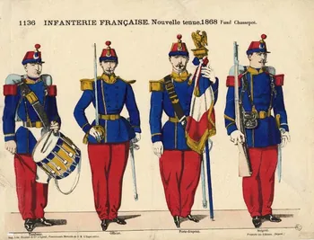 Pellerin estampe INFANTERIE FRANCAISE. Nouvelle tenue.1868 Fusil Chassepot. Lorraine, France 1863-1873 1953.86.2303 Photo