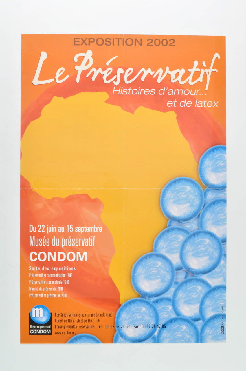 Musée Du Préservatif à Condom affiche "Exposition 2002. Le préservatif. Histoires d'amour et de latex" Midi-Pyrénées, France 2002 2002.124.2 Photo Mucem