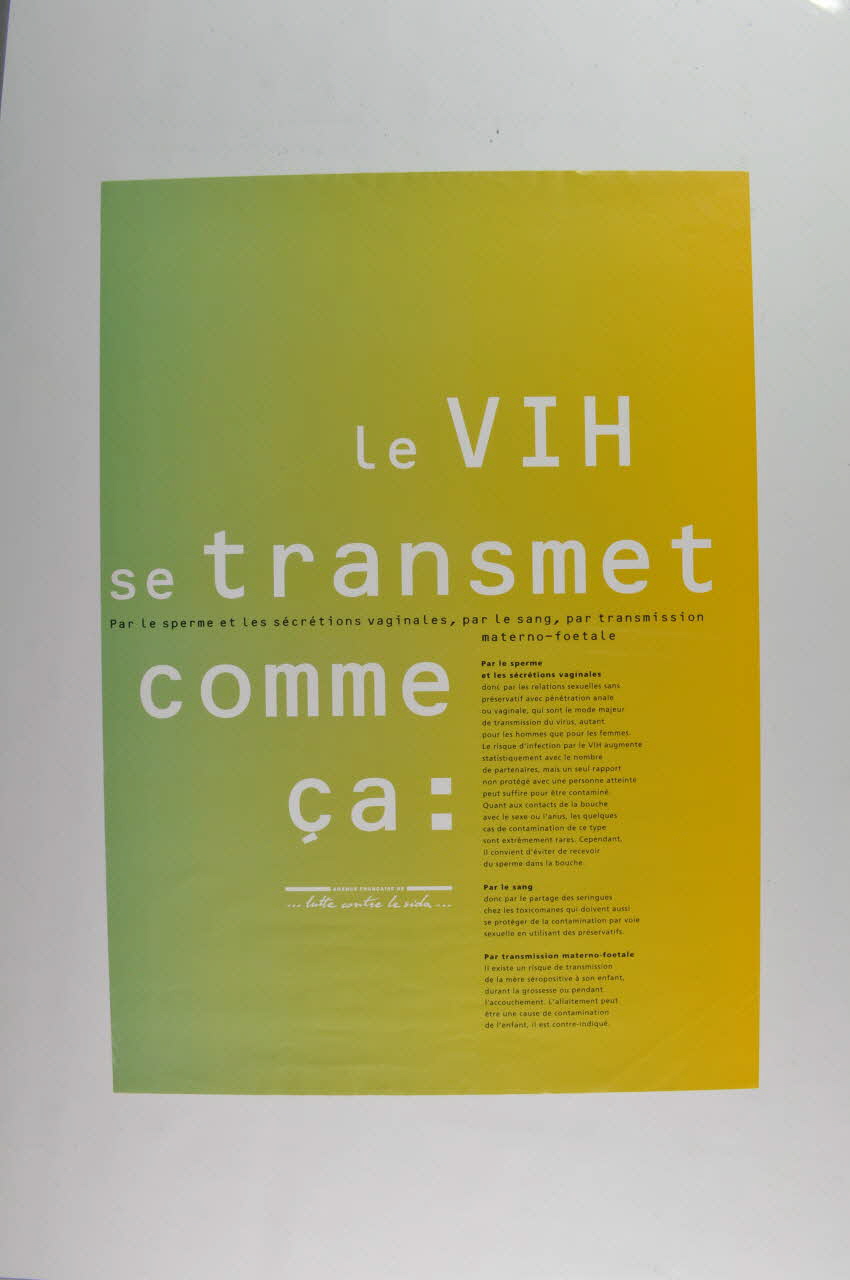 AFLS (Agence Française De Lutte Contre Le Sida) affiche Le VIH se transmet comme ça ! France 1993 2002.125.1 Photo Mucem