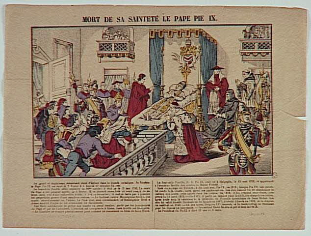 Pellerin estampe MORT DE SA SAINTETE LE PAPE PIE IX. Lorraine, France 1873-1883 1950.21.388 Photo RMN-Grand Palais (Mucem)