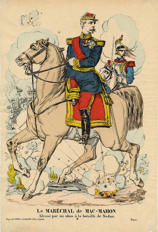 Pinot et Sagaire estampe LE MARECHAL DE MAC-MAHON  blessé par un obus à la bataille de Sedan. Lorraine, France 1871-1872 1953.86.773 Photo
