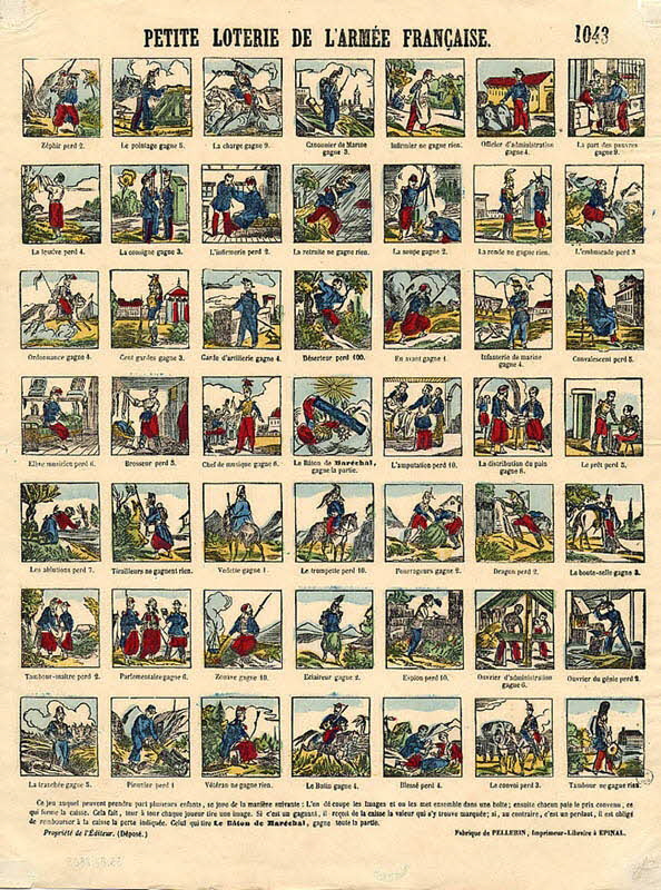 Pellerin à compartiments (7x7) PETITE LOTERIE DE L'ARMEE FRANCAISE. Lorraine, France 1840 1953.86.2863 Photo