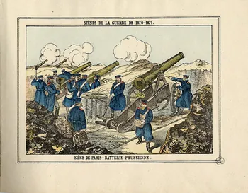 Pellerin album, élément d'ensemble SCÈNES DE LA GUERRE DE 1870-1871.  SIEGE DE PARIS - BATTERIE PRUSSIENNE. Lorraine, France 1888 1953.86.4585.5 Photo