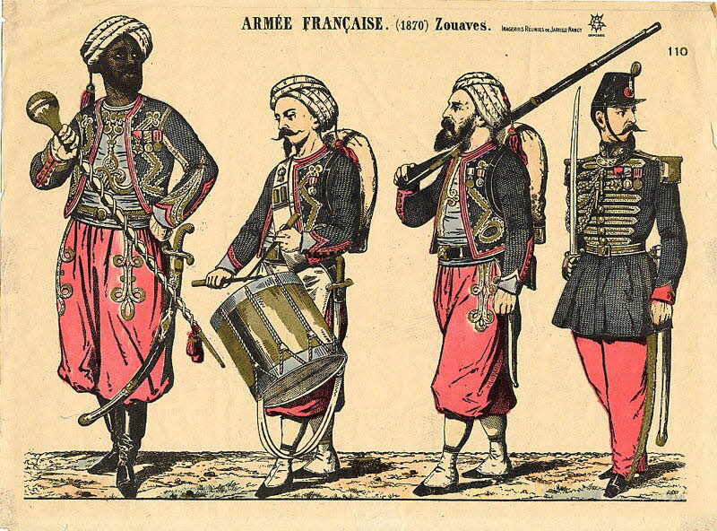 Walther ; Gustav Kühn estampe ARMEE FRANCAISE. (1870) Zouaves. Nancy 1865-1875 1982.3.307 Photo