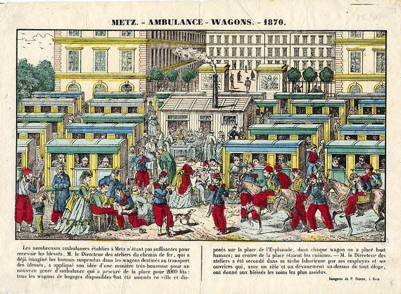 Paulin Didion estampe METZ. -AMBULANCE.-WAGONS. -1870. Metz 1870-1879 1950.39.929 Photo