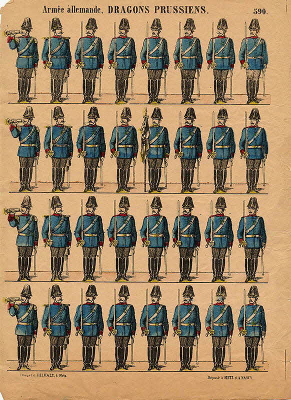 Jean-Jules Delhalt à registres (4) Armée allemande. DRAGONS PRUSSIENS. Metz 1879-1919 1982.3.319 Photo