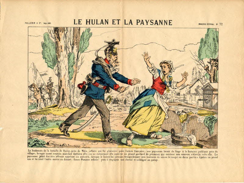 Pellerin estampe LE HULAN ET LA PAYSANNE Lorraine, France 1880 1982.3.241 Photo