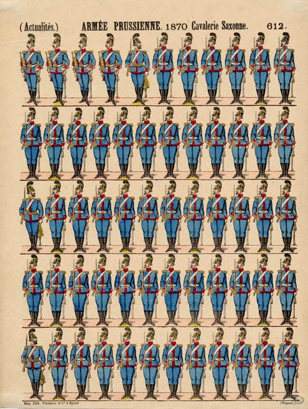 Pellerin à compartiments (11x5) (Actualitès.) ARMEE PRUSSIENNE. 1870 Cavalerie Saxonne. Lorraine, France 1870 1953.86.2487 Photo