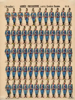 Pellerin à compartiments (11x5) (Actualitès.) ARMEE PRUSSIENNE. 1870 Cavalerie Saxonne. Lorraine, France 1870 1953.86.2487 Photo