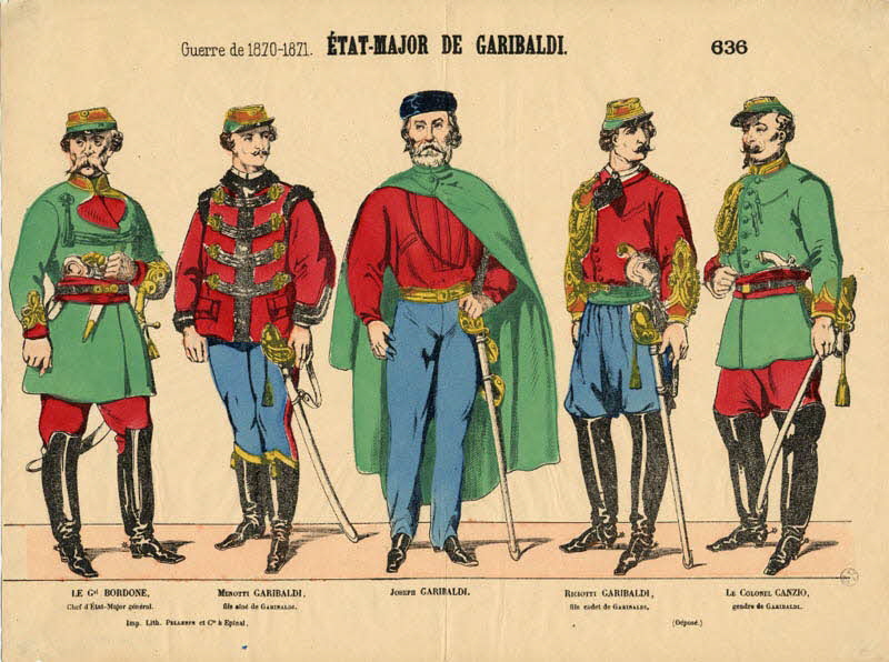 Pellerin estampe Guerre de 1870-1871. ETAT-MAJOR DE GARIBALDI. Lorraine, France 1870-1880 1953.86.1187 Photo