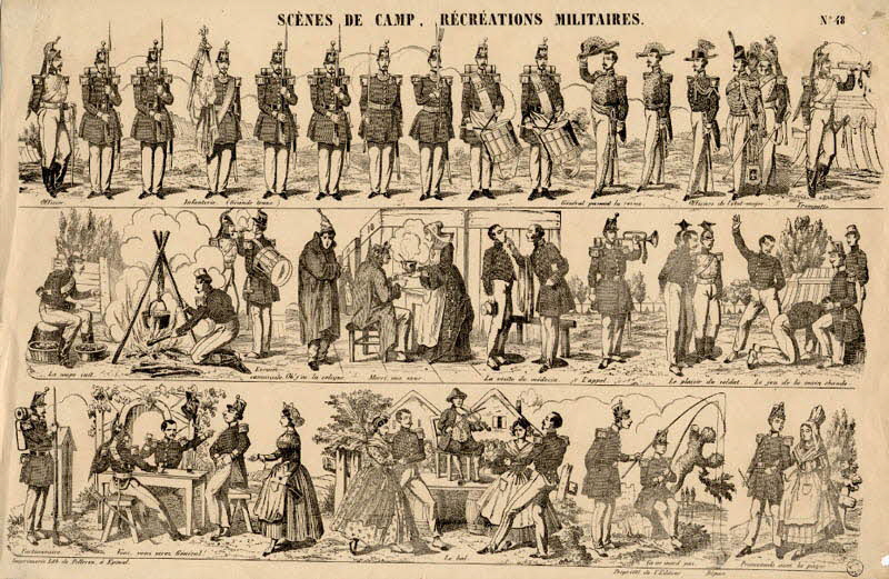 Pellerin à compartiments (1x3) SCENES DE CAMP, RECREATIONS MILITAIRES. Lorraine, France 1850-1866 1953.86.2768 Photo
