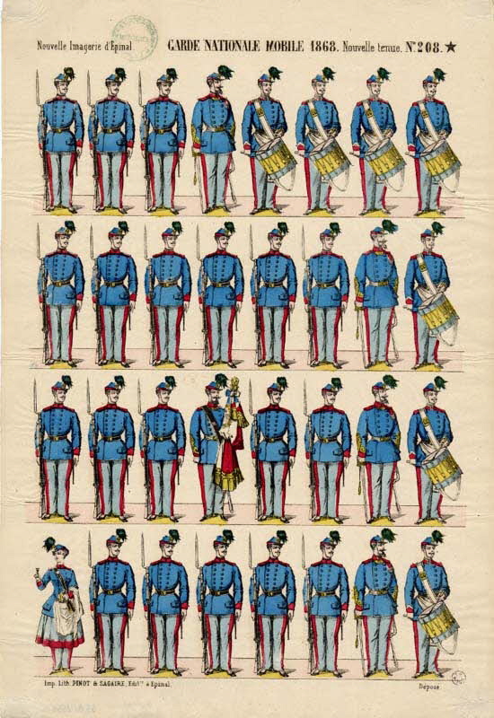 Pinot et Sagaire à registres (4) GARDE NATIONALE MOBILE 1868. Nouvelle tenue. Lorraine, France 1863-1873 1953.86.2554 Photo