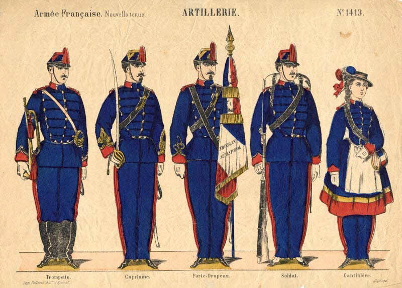 Pellerin estampe Armée Française. Nouvelle tenue. ARTILLERIE. Lorraine, France 1870 1982.3.312 Photo