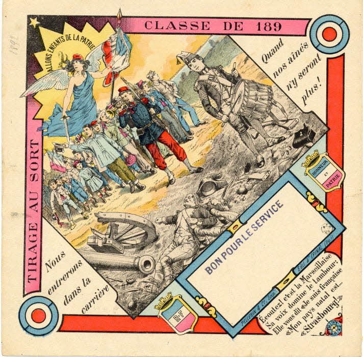 Pellerin estampe Numéro de conscrit Lorraine, France 1892 1961.20.188 Photo