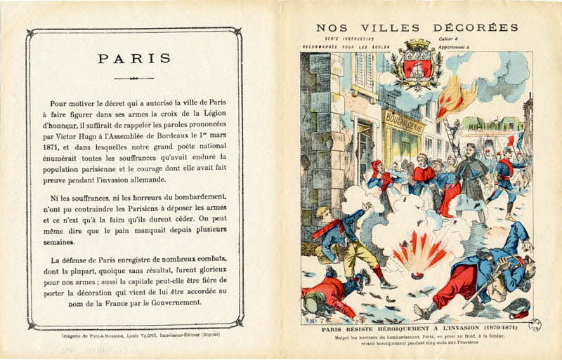 Louis Vagné protège-cahier, élément d'ensemble PARIS RESISTE HEROÏQUEMENT A L'INVASION (1870-1871) Pont-à-Mousson 1903 1963.144.297 Photo