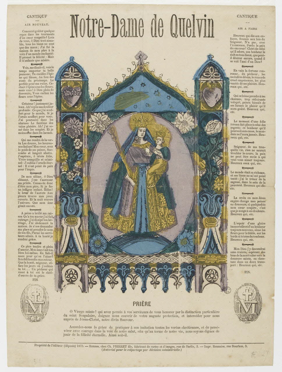 Charles Pierret ; Imprimerie Rennaise estampe Notre-Dame de Quelvin Bretagne, France 1875 1951.31.21 Photo PHOTO RMN - THIERRY LE MAGE