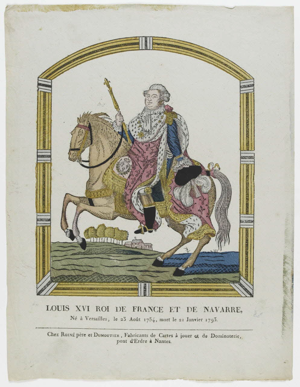 Pierre Vincent Roiné ; Dumoutier imagerie ancienne LOUIS XVI ROI DE FRANCE ET DE NAVARRE, Nantes 1817-1820 1951.70.8 Photo PHOTO RMN - THIERRY LE MAGE