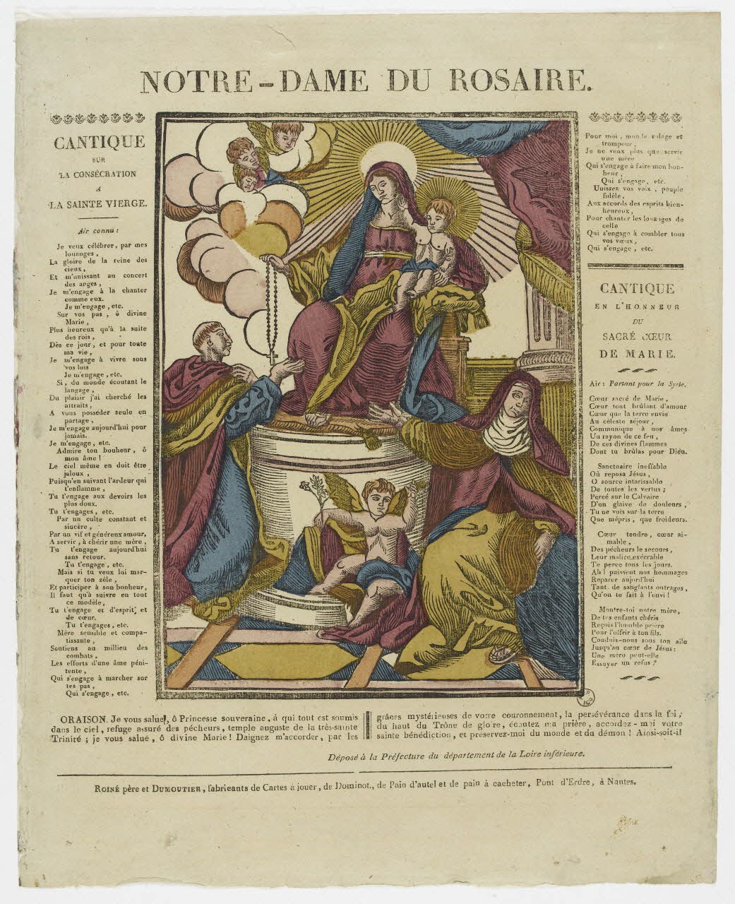 Pierre Vincent Roiné ; Dumoutier imagerie ancienne NOTRE-DAME DU ROSAIRE. Nantes 1817-1820 1951.72.42 Photo PHOTO RMN - THIERRY LE MAGE