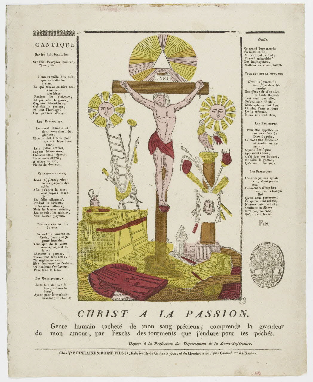 Roiné veuve ; Philibert Roiné imagerie ancienne CHRIST A LA PASSION. Nantes 1826-1834 1951.72.44 Photo PHOTO RMN - THIERRY LE MAGE