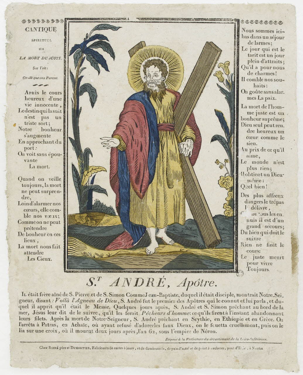 Pierre Vincent Roiné ; Dumoutier imagerie ancienne ST ANDRE, Apôtre. Nantes 1817-1820 1963.12.1 Photo PHOTO RMN - THIERRY LE MAGE