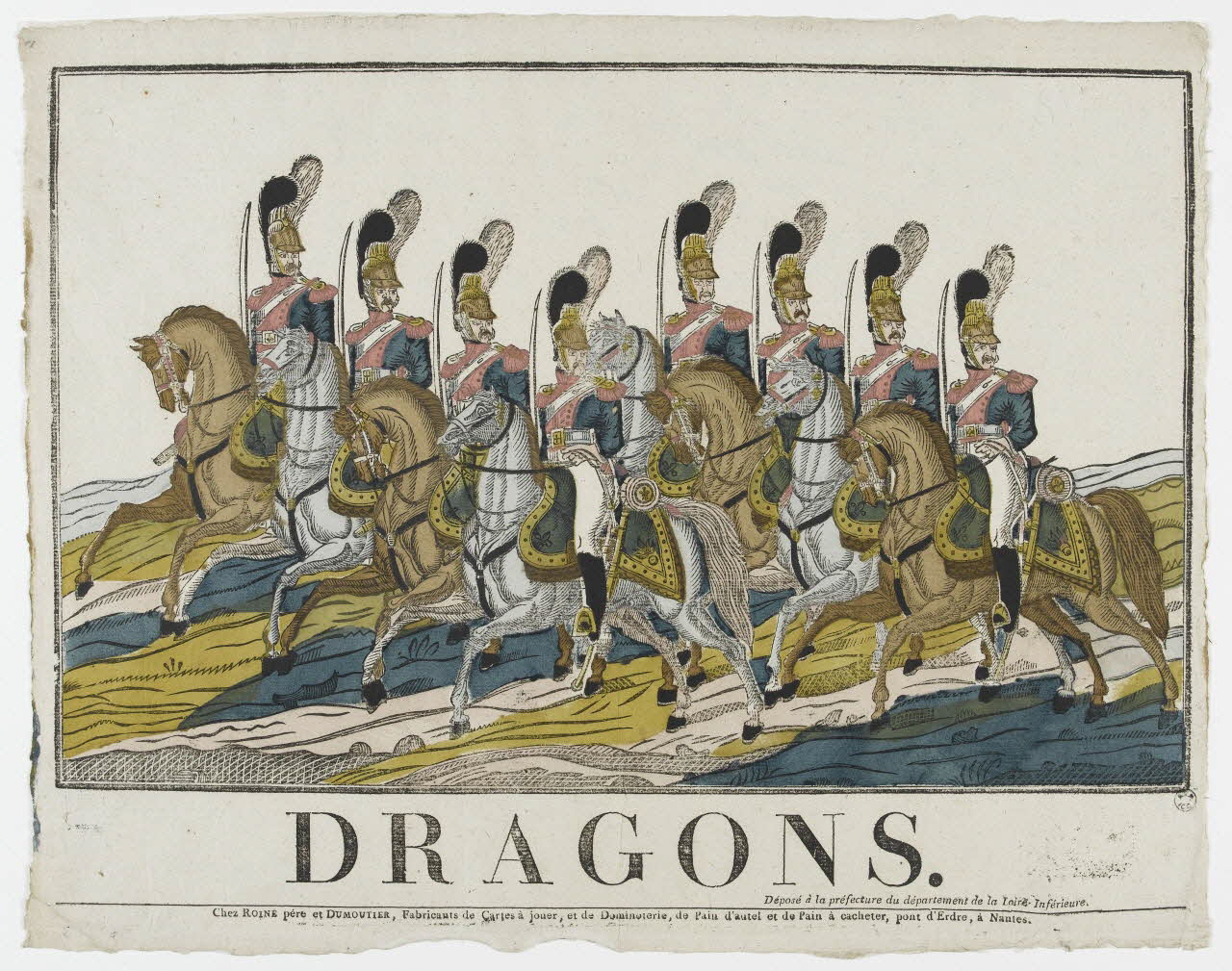 Pierre Vincent Roiné ; Dumoutier imagerie ancienne DRAGONS. Nantes 1817-1820 1963.12.3 Photo PHOTO RMN - THIERRY LE MAGE