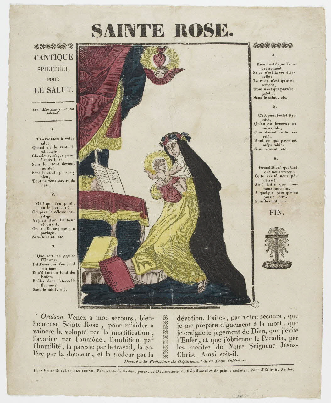 Roiné veuve ; Philibert Roiné imagerie ancienne SAINTE ROSE. Nantes 1826-1834 1965.75.782 Photo PHOTO RMN - THIERRY LE MAGE