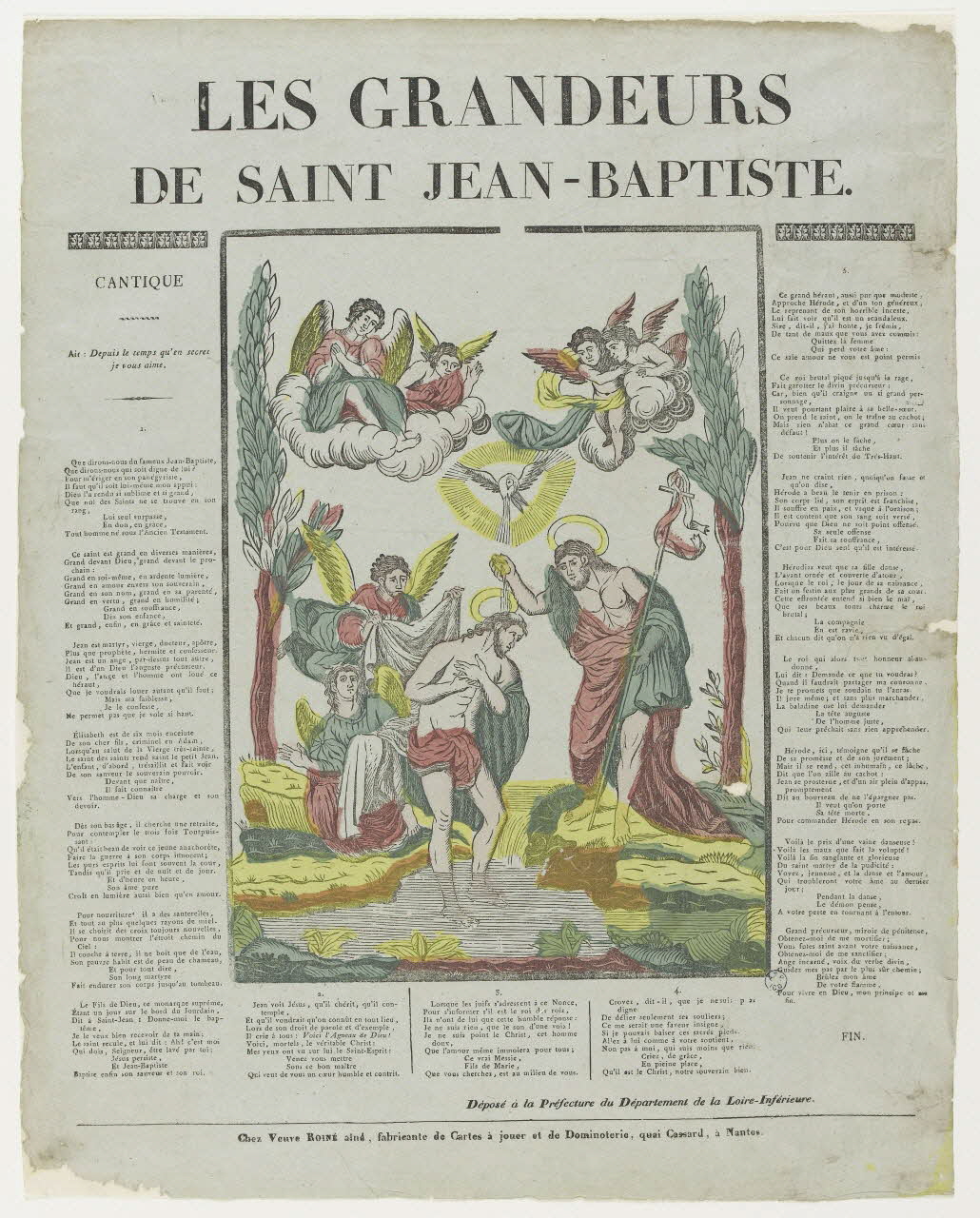 Roiné veuve ; Pierre Mignard imagerie ancienne LES GRANDEURS  DE SAINT JEAN-BAPTISTE. Pays de la Loire, France 1834-1836 1965.75.784 Photo PHOTO RMN - THIERRY LE MAGE