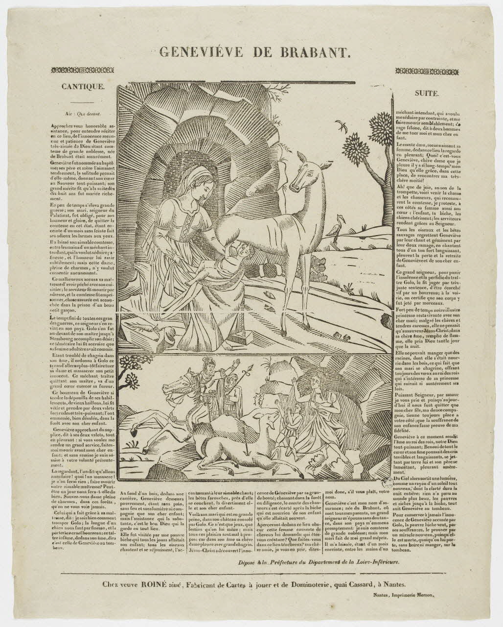 Roiné veuve ; Merson estampe GENEVIEVE DE BRABANT. Nantes 1834-1836 1965.75.785 Photo PHOTO RMN - THIERRY LE MAGE