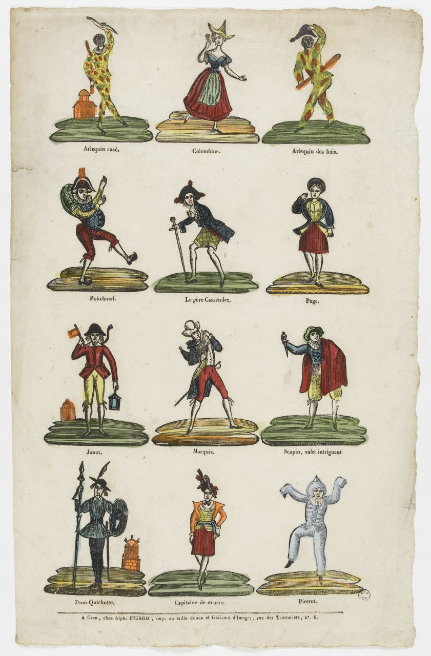 Alphonse Picard imagerie ancienne Personnages de la commedia dell'arte Caen 1828-1838 1965.75.87 Photo PHOTO RMN - THIERRY LE MAGE