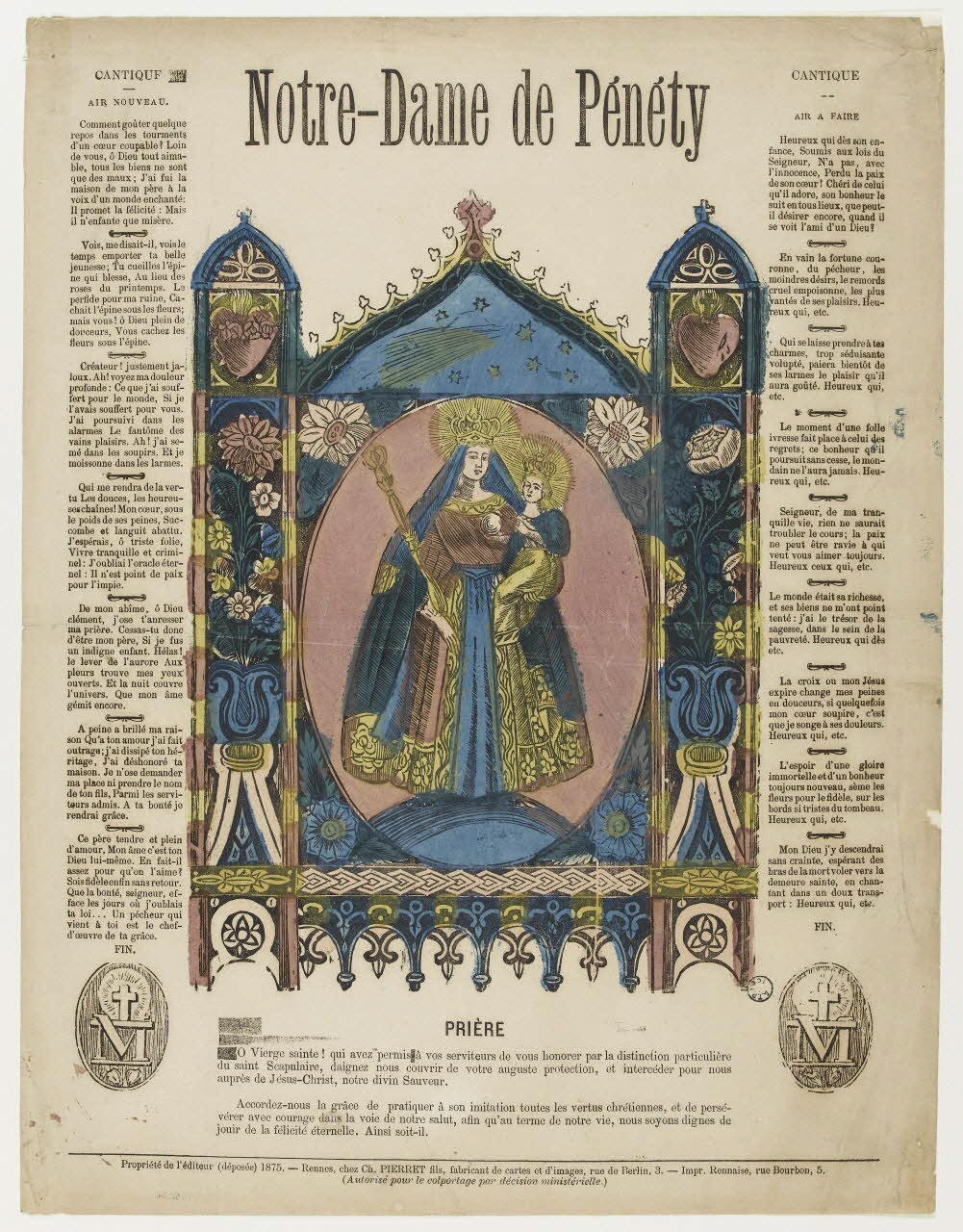 Charles Pierret ; Imprimerie Rennaise estampe Notre-Dame de Pénéty Bretagne, France 1875 1977.80.56 Photo PHOTO RMN - THIERRY LE MAGE
