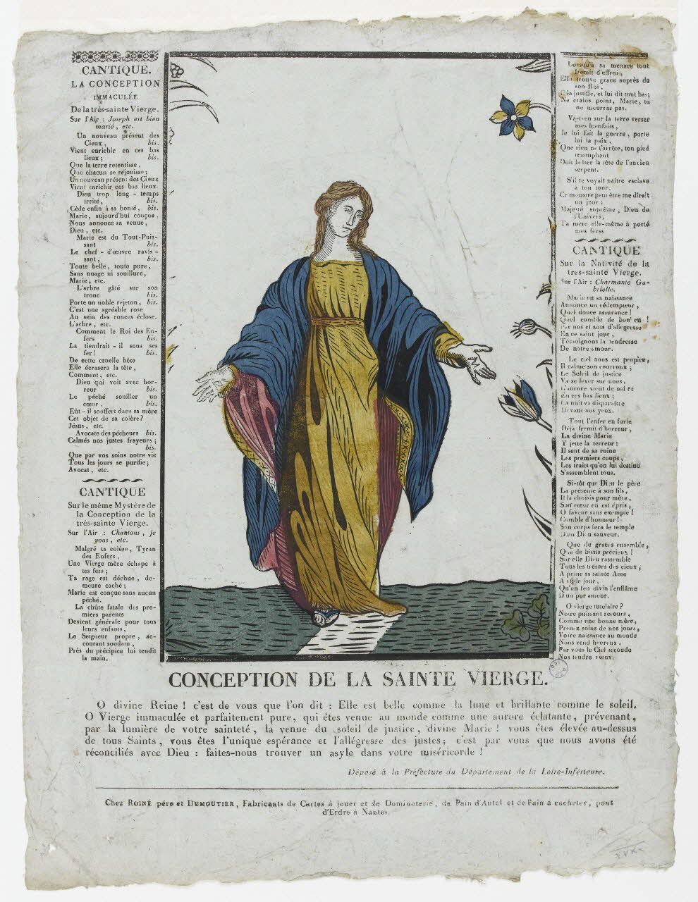 Pierre Vincent Roiné ; Dumoutier imagerie ancienne CONCEPTION DE LA SAINTE VIERGE. Nantes 1817-1823 1986.70.1 Photo PHOTO RMN - THIERRY LE MAGE