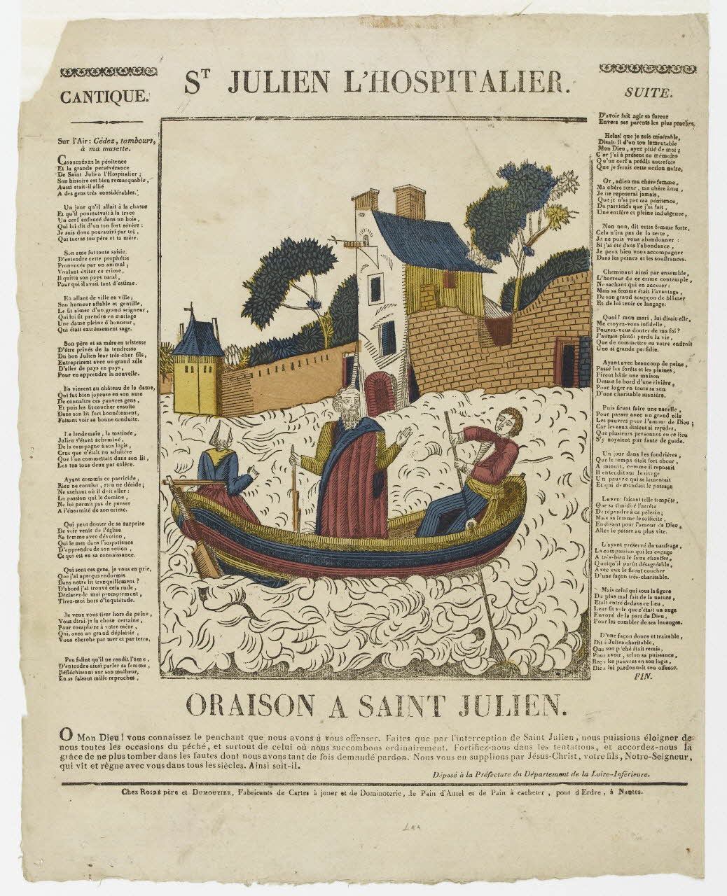 imagerie ancienne St JULIEN L'HOSPITALIER.  ORAISON A SAINT JULIEN. 1994.32.3 Photo PHOTO RMN - THIERRY LE MAGE